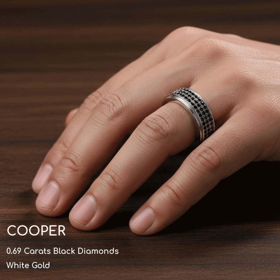 Cooper Men's Ring with Round Lab VS Diamond | 0.69 carats Round Lab VS ...