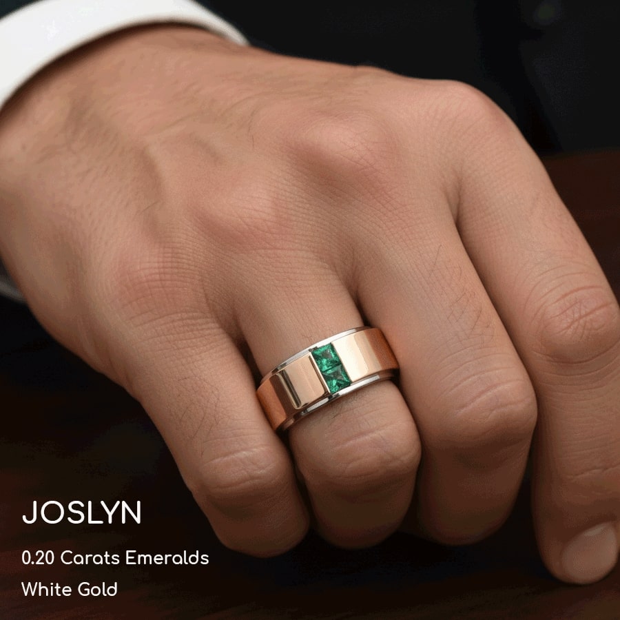 Menlyn Rings Joslyn Men's Ring with Princess cut Lab VS Diamond | 0.2 carats Square ...