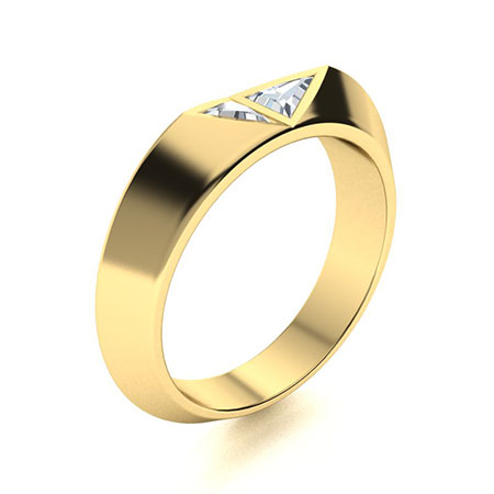 Triangle Men Rings Mckay Men's Ring with Triangle cut VS Diamond | 0.32 carats Triangle VS ...